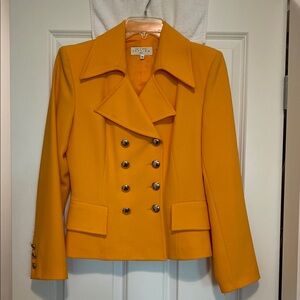 Vertigo Paris Yellow Pea Coat Double-Breasted Wool